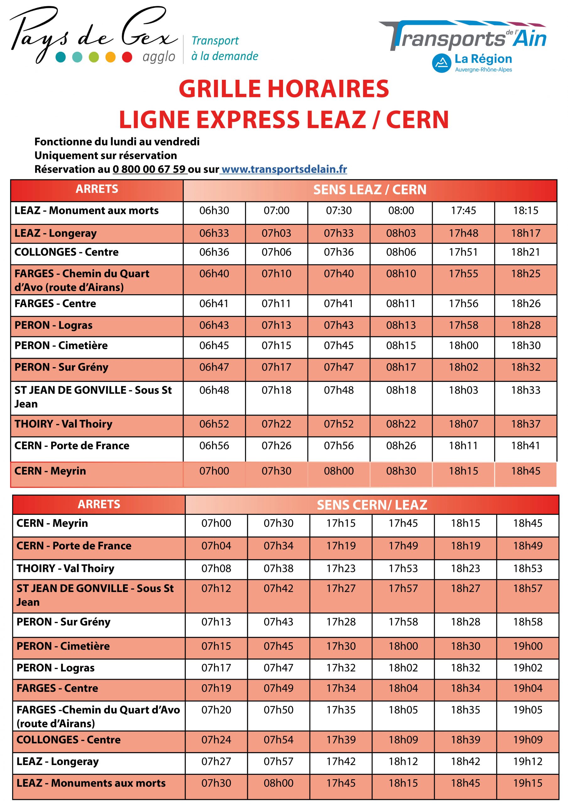Horaires ligne Express 2020_CERN
